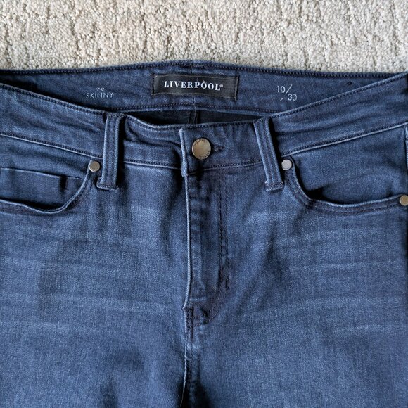 Liverpool The Skinny Jeans Women Sz 10/30 Dark Blue Stretch Denim - Picture 2 of 10
